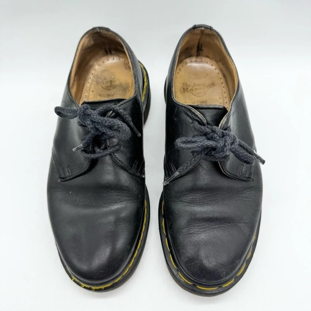 Vintage 90s Made in England‎ Dr. Marten's 3-Eyelet Oxford Lace Up Shoes Black 3